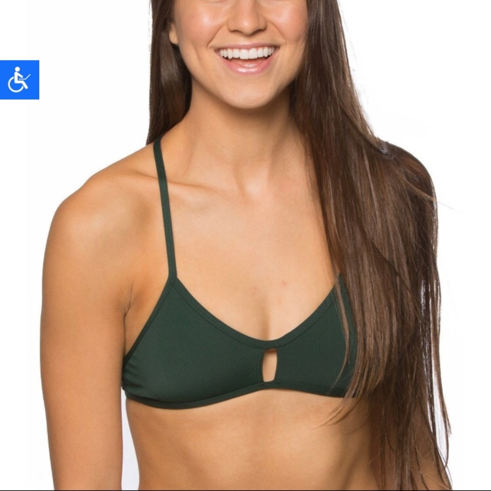 Jolyn Vent bikini top in pine green
